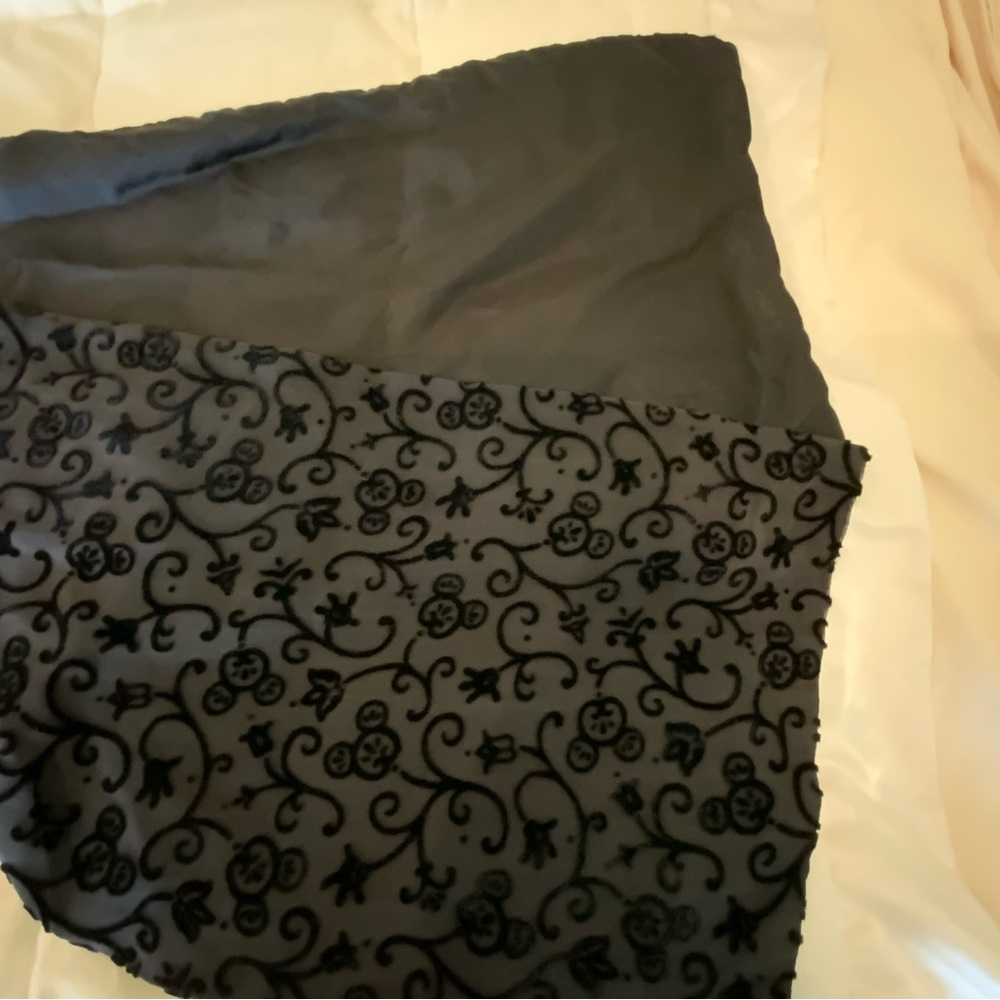 Black Scarf Cut Velvet Design Soft Comfortable Warm Can Be Worn Many Ways - Picture 4 of 6